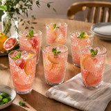 390ml Textured Highball Drinking Glasses