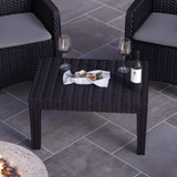 Outdoor Woven Rattan Weave Effect Coffee Table Bench