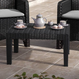 Outdoor Woven Rattan Weave Effect Coffee Table Bench