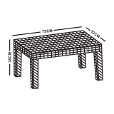 Outdoor Woven Rattan Weave Effect Coffee Table Bench