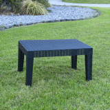 Outdoor Woven Rattan Weave Effect Coffee Table Bench