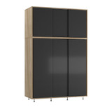 6 Sliding Doors Wardrobe Bedroom Storage Closet Clothes Hanging Rail Cupboard