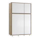 6 Sliding Doors Wardrobe Bedroom Storage Closet Clothes Hanging Rail Cupboard