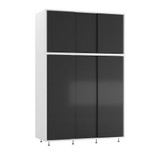 6 Sliding Doors Wardrobe Bedroom Storage Closet Clothes Hanging Rail Cupboard
