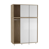 6 Sliding Doors Wardrobe Bedroom Storage Closet Clothes Hanging Rail Cupboard