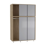 6 Sliding Doors Wardrobe Bedroom Storage Closet Clothes Hanging Rail Cupboard
