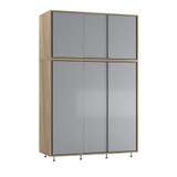 6 Sliding Doors Wardrobe Bedroom Storage Closet Clothes Hanging Rail Cupboard