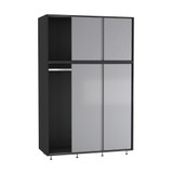 6 Sliding Doors Wardrobe Bedroom Storage Closet Clothes Hanging Rail Cupboard