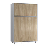 6 Sliding Doors Wardrobe Bedroom Storage Closet Clothes Hanging Rail Cupboard