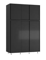 6 Sliding Doors Wardrobe Bedroom Storage Closet Clothes Hanging Rail Cupboard