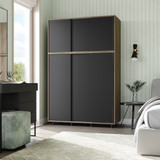 6 Sliding Doors Wardrobe Bedroom Storage Closet Clothes Hanging Rail Cupboard