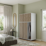 6 Sliding Doors Wardrobe Bedroom Storage Closet Clothes Hanging Rail Cupboard
