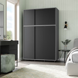 6 Sliding Doors Wardrobe Bedroom Storage Closet Clothes Hanging Rail Cupboard
