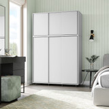 6 Sliding Doors Wardrobe Bedroom Storage Closet Clothes Hanging Rail Cupboard