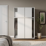 6 Sliding Doors Wardrobe Bedroom Storage Closet Clothes Hanging Rail Cupboard