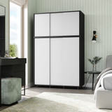 6 Sliding Doors Wardrobe Bedroom Storage Closet Clothes Hanging Rail Cupboard