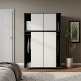 6 Sliding Doors Wardrobe Bedroom Storage Closet Clothes Hanging Rail Cupboard