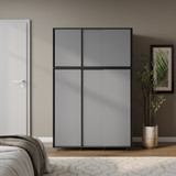 6 Sliding Doors Wardrobe Bedroom Storage Closet Clothes Hanging Rail Cupboard