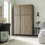 6 Sliding Doors Wardrobe Bedroom Storage Closet Clothes Hanging Rail Cupboard