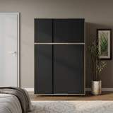 6 Sliding Doors Wardrobe Bedroom Storage Closet Clothes Hanging Rail Cupboard