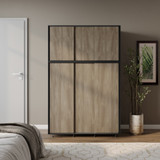 6 Sliding Doors Wardrobe Bedroom Storage Closet Clothes Hanging Rail Cupboard