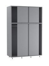 6 Sliding Doors Wardrobe Bedroom Storage Closet Clothes Hanging Rail Cupboard