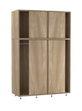 6 Sliding Doors Wardrobe Bedroom Storage Closet Clothes Hanging Rail Cupboard