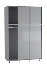 6 Sliding Doors Wardrobe Bedroom Storage Closet Clothes Hanging Rail Cupboard