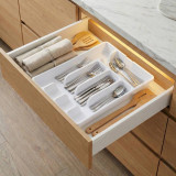7-Section Extendable Plastic Cutlery Tray Organiser
