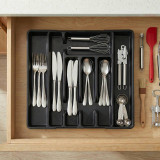7-Section Extendable Plastic Cutlery Tray Organiser