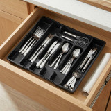 7-Section Extendable Plastic Cutlery Tray Organiser