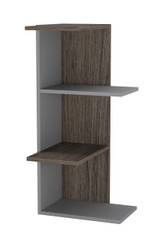 Grey & Oak 3-Tier Corner Bookcase & Shelving Unit
