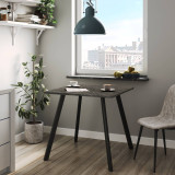 Square Dining Table w/ Flat Metal Legs - 80x80x75cm