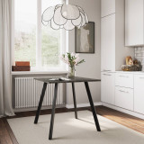 Square Dining Table w/ Flat Metal Legs - 80x80x75cm