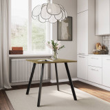 Square Dining Table w/ Flat Metal Legs - 80x80x75cm