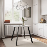 Square Dining Table w/ Flat Metal Legs - 80x80x75cm