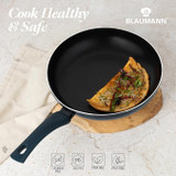 28cm Blaumann Navy Frying Pan Non-Stick Induction Ready