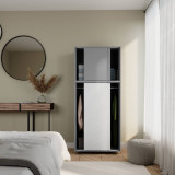 4 Sliding Doors Wardrobe with Hanging Rail - 180x80x51.5cm