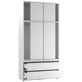 6 Sliding Doors Wardrobe with Hanging Rail 240x120x51.5cm