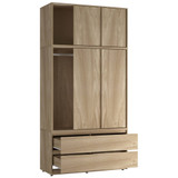 6 Sliding Doors Wardrobe with Hanging Rail 240x120x51.5cm