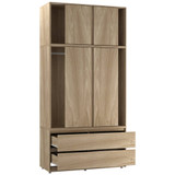 6 Sliding Doors Wardrobe with Hanging Rail 240x120x51.5cm
