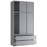6 Sliding Doors Wardrobe with Hanging Rail 240x120x51.5cm