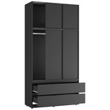 6 Sliding Doors Wardrobe with Hanging Rail 240x120x51.5cm