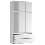 6 Sliding Doors Wardrobe with Hanging Rail 240x120x51.5cm