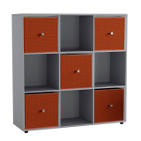 9 Cube Bookcase with 5 Drawers