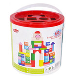 60-Piece Early Education Wooden Building Blocks Set