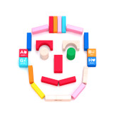 60-Piece Early Education Wooden Building Blocks Set