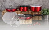 Berlinger Haus 9Pc Burgundy Space Saving Cookware Set