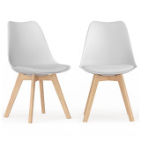 Scandinavian Padded Tulip Dining Chair with Beech Legs