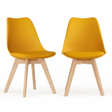 Scandinavian Padded Tulip Dining Chair with Beech Legs